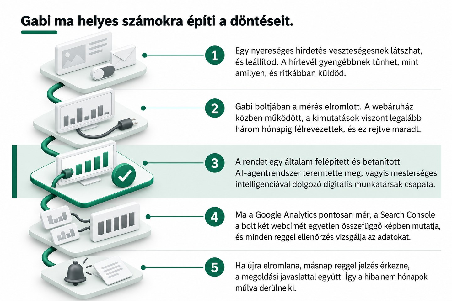 Gabi ma helyes számokra építi a döntéseit.